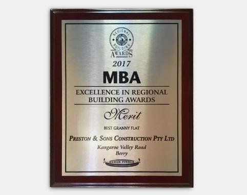 MBA 2017 - Excellence in Regional Building Awards